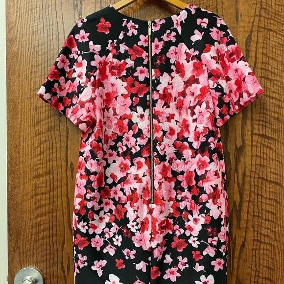 Eliza j petite black floral cherry blossom print sheath dress with cap sleeves‎ - Picture 7 of 9
